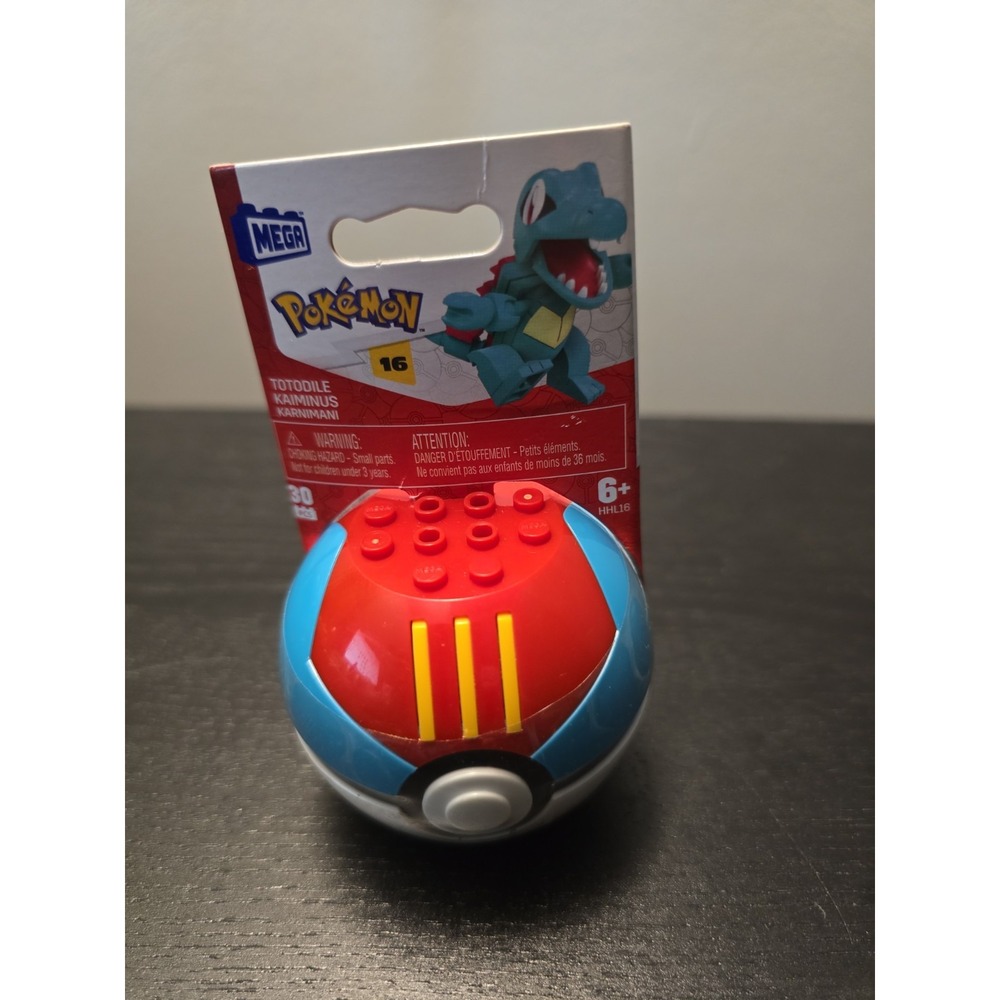Pokemon Totodile Mega Bloks Pokeball Figure NIP Nintendo